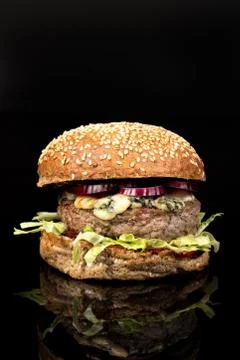 Burger With Vegetables Stock Photos