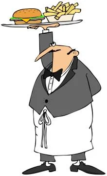 Burger waiter Stock Illustration