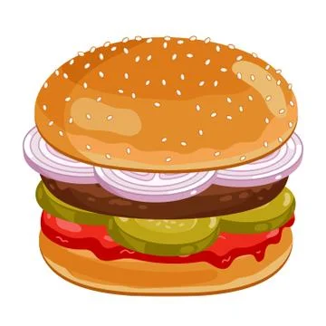 Burger on white background. Stock Illustration