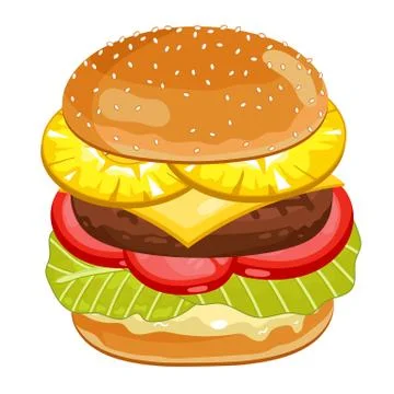 Burger on white background. Stock Illustration
