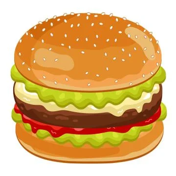 Burger on white background. Stock Illustration