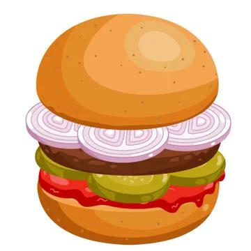 Burger on white background. Stock Illustration