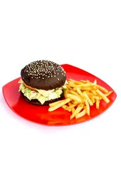 Burger white background Foto stock