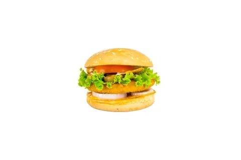 Burger white background Stock Photos