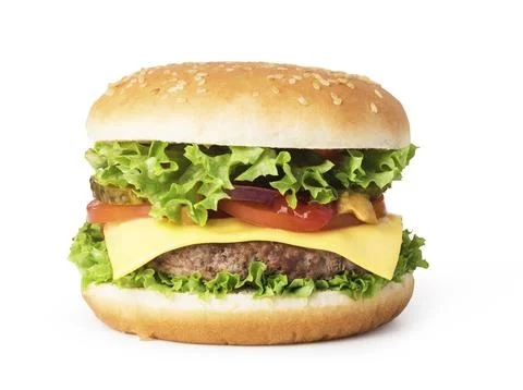 Burger on white background Stock Photos