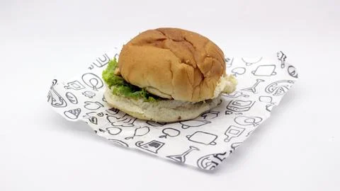 Burger wrapped isolated Stock Photos