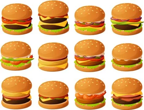 Burgers Stock Illustration