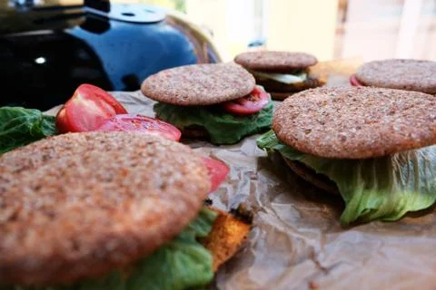 Burgers made of squid Stock Photos