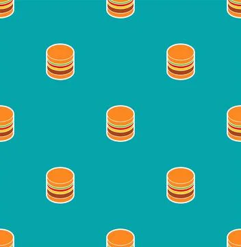 Burgers pattern seamless. Hamburger background. Simplified fast food symbol t Stock Illustration