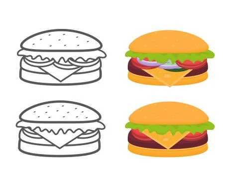 Burgers set Stock Illustration