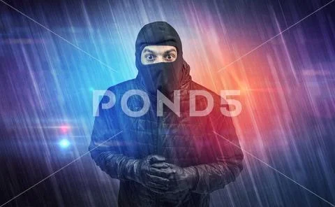 Burglar in action. Stock Photos
