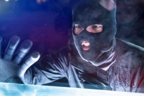 Burglar with Gun Stock Photos