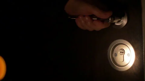 Burglar Opens Door Stock Footage 61860934