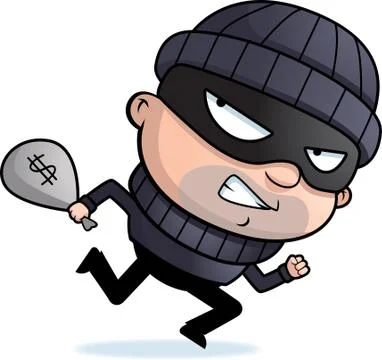 Burglar Running Stock Illustration