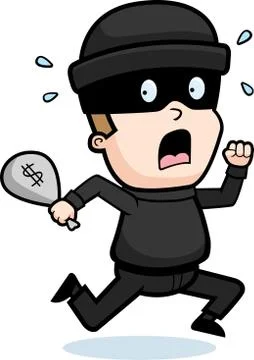 Burglar Running Stock Illustration