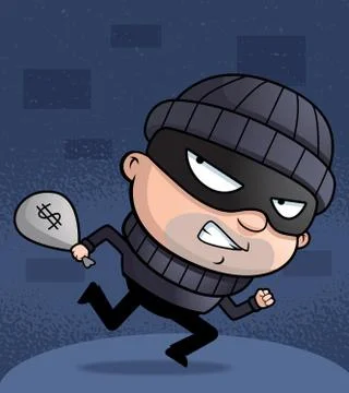 Burglar Running Stock Illustration