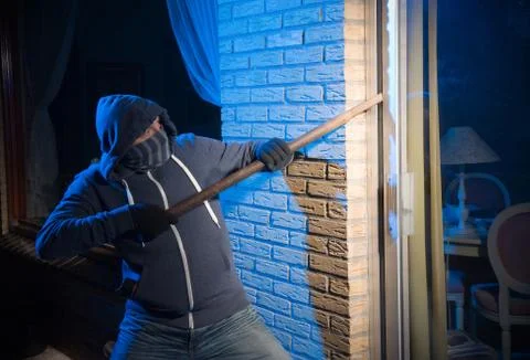 Burglar at work Stock-Fotos