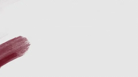 Burgundy circular paint strokes move across a white background. Rotating brush Stock Footage 344113255