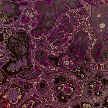 Burgundy colour stone texture. Red Marble with gold veins. Fractal digital .. Stock Illustration