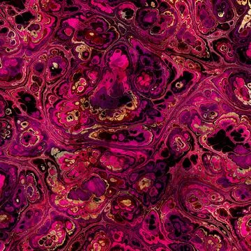 Burgundy colour stone texture. Red Marble with gold veins. Fractal digital Ar Stock Illustration