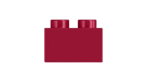 Burgundy Lego Block Isolated on a White Background. Stock Illustration