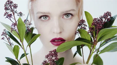 Burgundy lipstick. Stock Footage 156648727