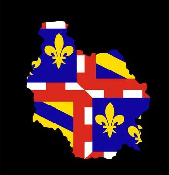 Burgundy map flag vector silhouette illustration isolated on black Stock Illustration