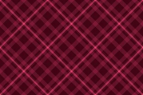 Burgundy plaid pattern. Seamless fabric design with textured lines, for backg Stock Illustration