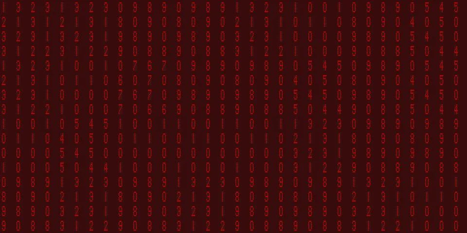 Burgundy red abstract display digit pattern. Electronic Numbers Background... Stock Illustration