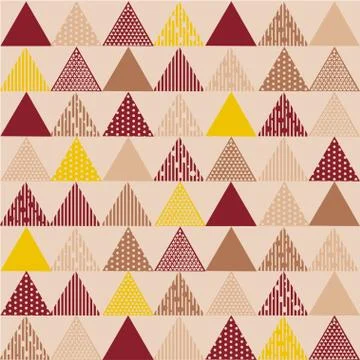 Burgundy yellow triangle textured pattern Stock Illustration