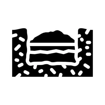 Burial solid waste glyph icon vector illustration Stock Illustration