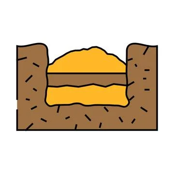 Burial solid waste icon color illustration Stock Illustration