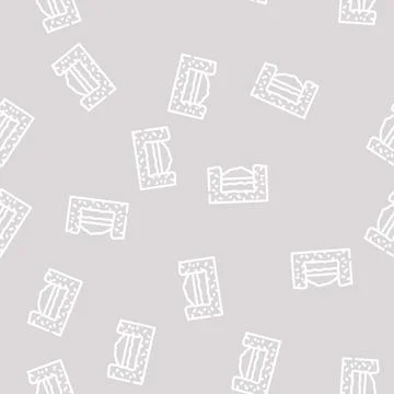 Burial solid waste line vector seamless pattern Illustrazione stock
