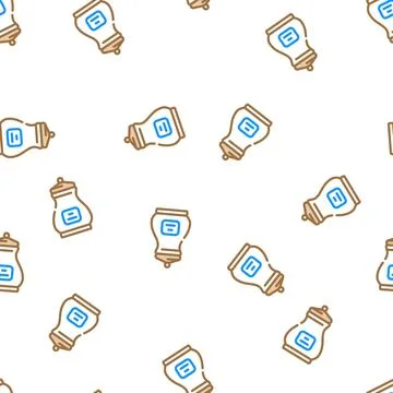 Burial urn vector seamless pattern Stock Illustration