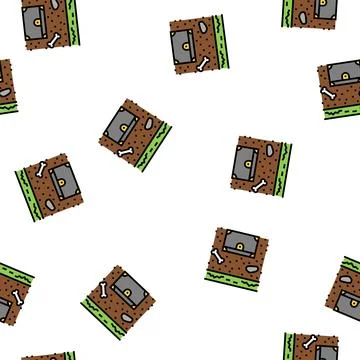 Buried chest vector seamless pattern Illustrazione stock