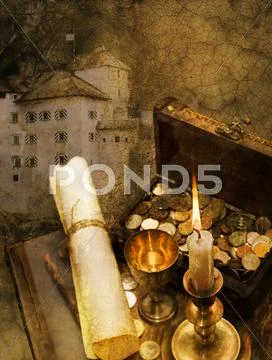 Buried treasure Stock Illustration