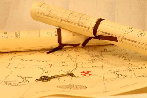 Buried Treasure Map Stock Photos