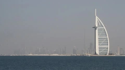 Burj Al Arab Hotel Stock Footage 44456878
