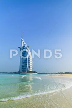 Burj Al Arab hotel, iconic Dubai landmark, Jumeirah Beach, Dubai, United Arab Stock Photos