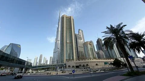Burj Khalifa and Downtown Dubai Skyline Professional 4K 60FPS Video Product.. Stock Photos