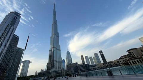 Burj Khalifa and Downtown Dubai Skyline Professional 4K 60FPS Video Product.. Stock Photos