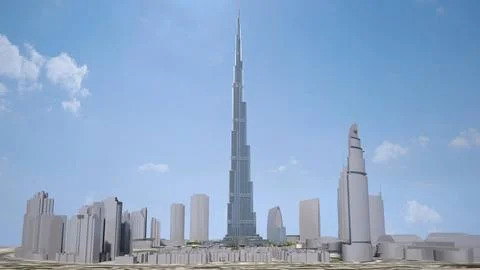 Burj Khalifa Dubai Downtown 3D Model