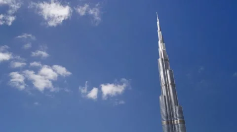The Burj Khalifa Dubai a Futuristic Modern Design Structure, UAE, T/Lapse Stock Footage