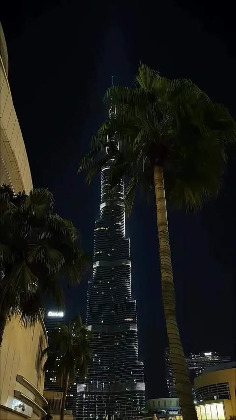Burj Khalifa Laser Light Show at Night Video stock 341317176