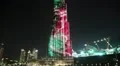 Burj Khalifa megatall skyscraper at night, Dubai, United Arab Emirates HD Footage