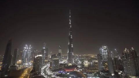 Burj Khalifa by night (Dubai) Master 4k Shot Stock Footage 80531673