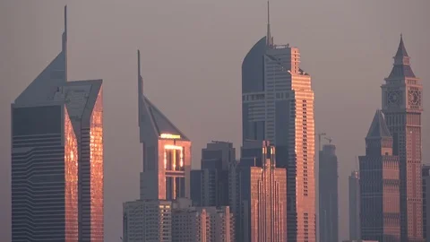 Burj Khalifa by night, skyline, Skyscraper, high-rise building, Superlative, VAE Video stock 83917841