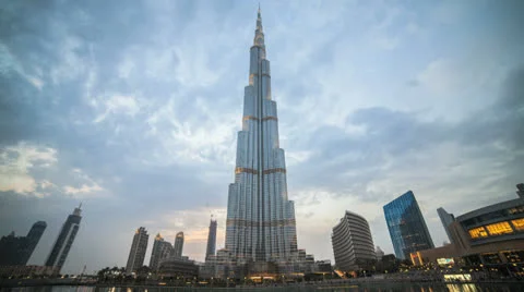 Burj Khalifa time lapse at sunset Stock Footage 24180254