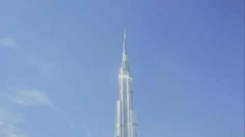 Burj Khalifa towers above tiny pedestrians Video stock 67217852