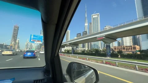BURJ KHALIFA VIEW FROM SHEIKH ZAYED ROAD DUBAI(2024 UPDATED!) Stock Footage 233754488